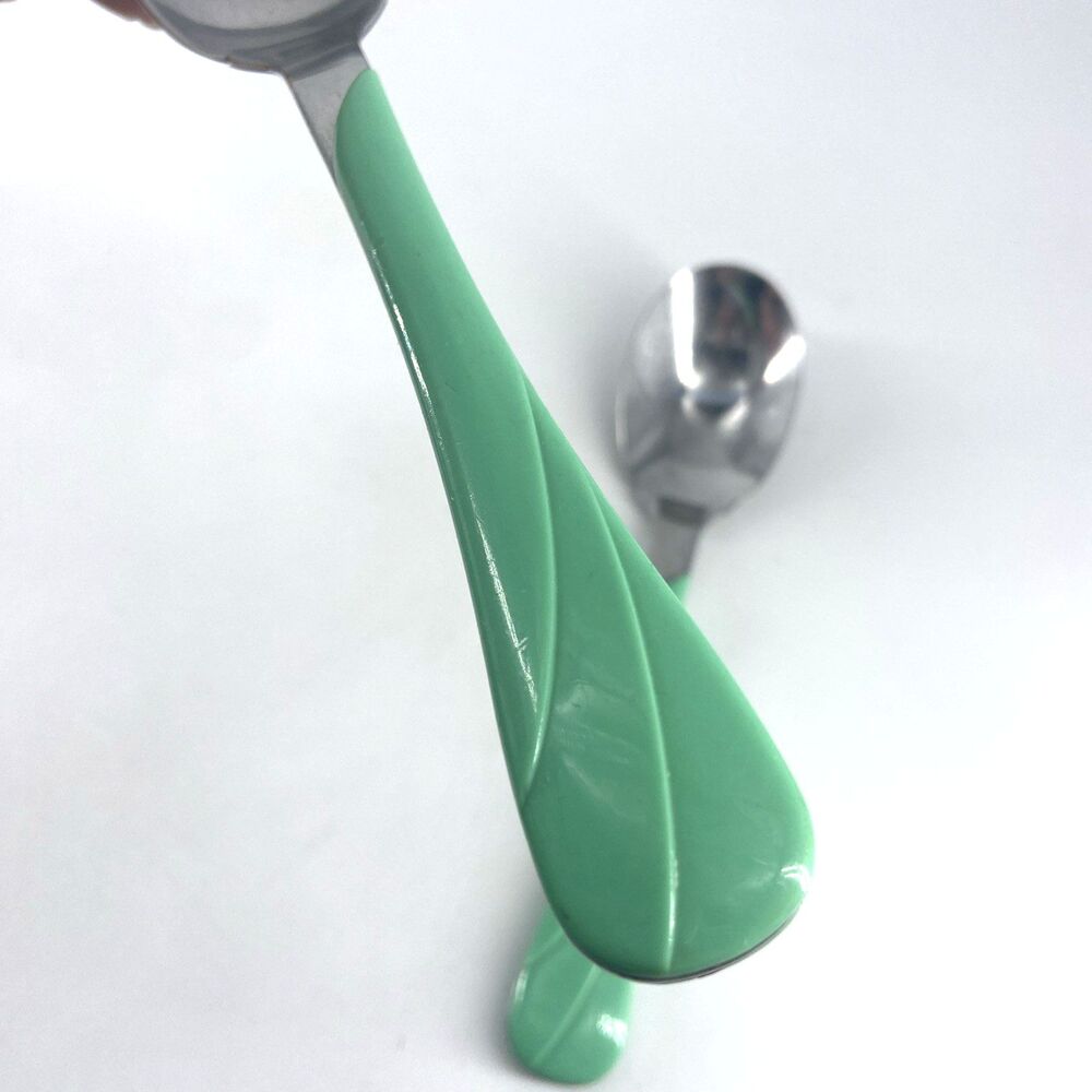 2 Fiesta Sea Mist Green Serving Spoons Homer Laughlin Tablespoon 1989 Taiwan